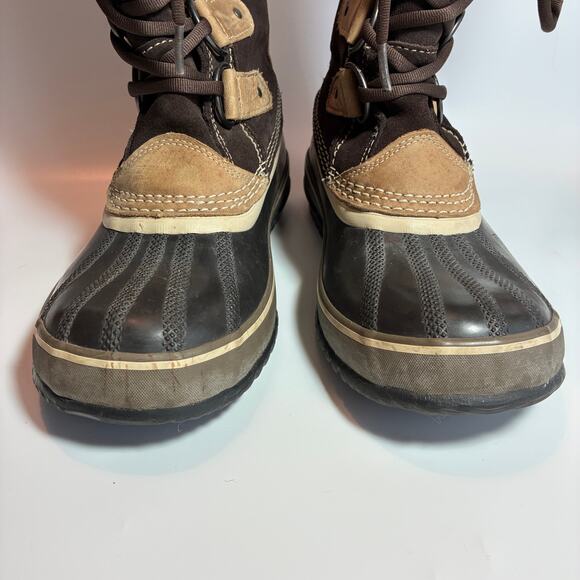 SOREL JOAN OF ARCTIC WOMENS 8 BROWN SUEDE WATERPROOF WINTER BOOTS  NL 1540-248 - Picture 2 of 7